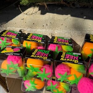 Groovy Neon Fruit Dog Plush Toy - Pink & Orange